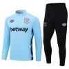 West Ham United Quarter Zip Trenings Collegegenser Set 23-24 Blå - Herre